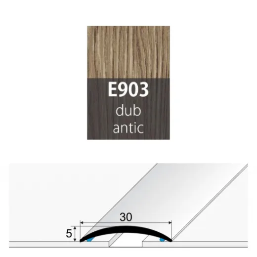 Přechodová lišta 30 mm oblá samolepící E903 dub antic